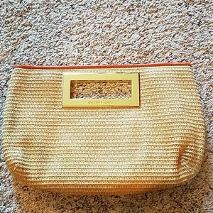 Michael Kors woven straw clutch